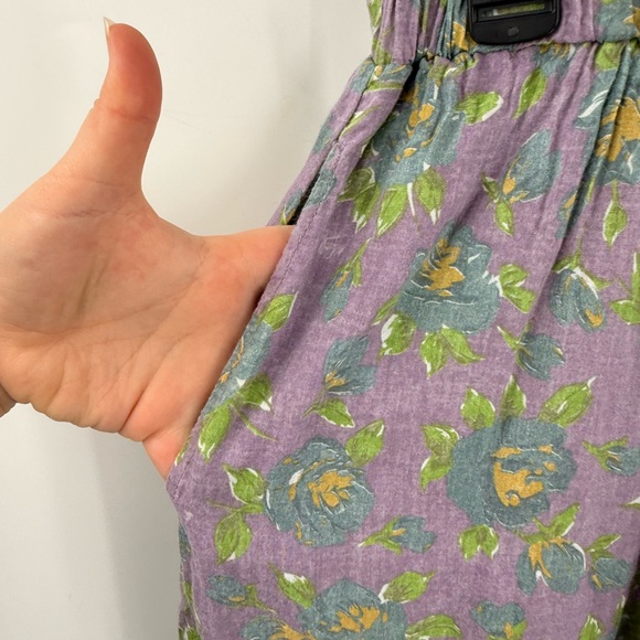 Natural Life Womens Wide Leg Linen Blend Palazzo Pant Boho Floral Hippie Large - Picture 3 of 10